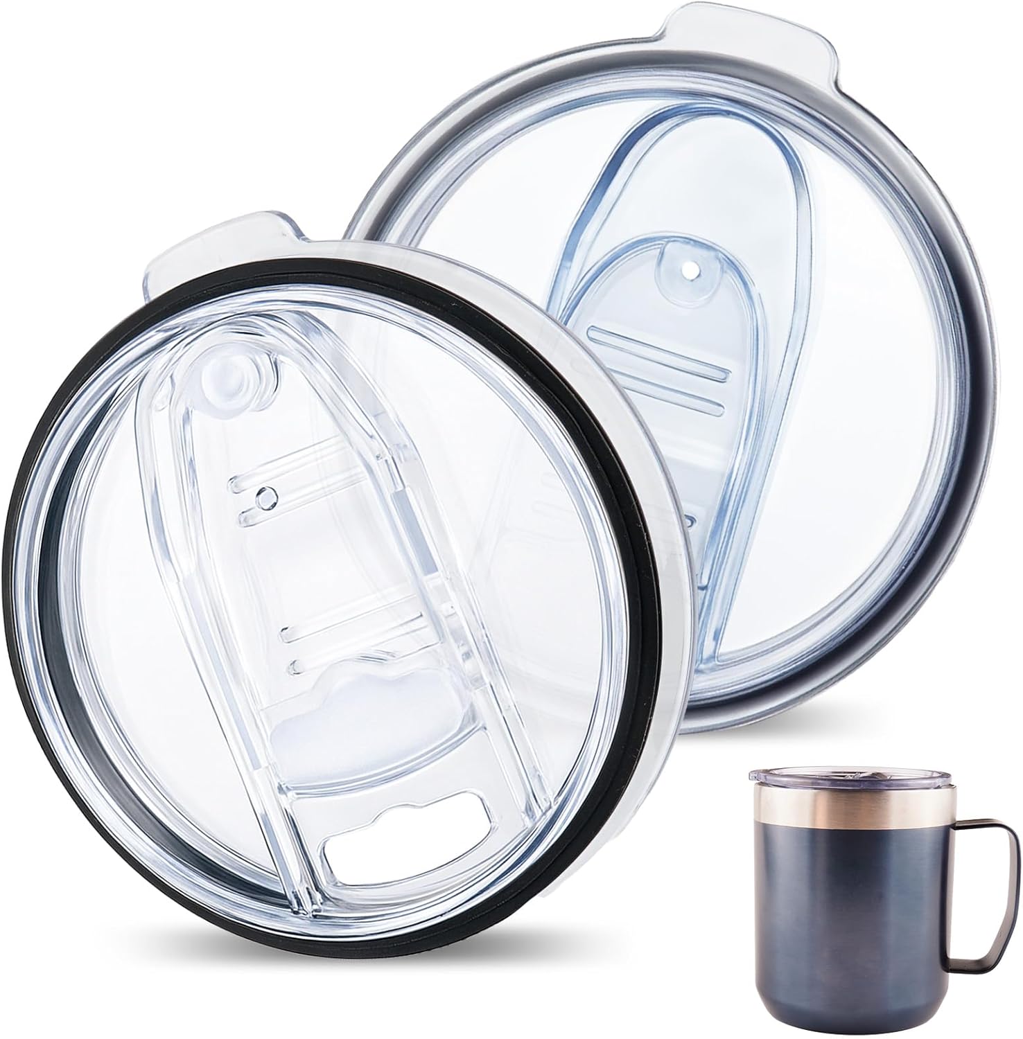 Replacement Lids Compatible with Stanley 12 oz & 24oz Camp Mug, 2Pack Leak Proof Cup Insulated Lids for Stainless Steel Coffee Mug（Cups NOT Included）
