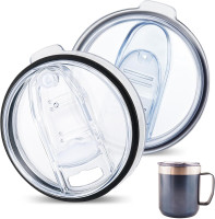 Replacement Lids Compatible with Stanley 12 oz & 24oz Camp Mug, 2Pack Leak Proof Cup Insulated Lids for Stainless Steel Coffee Mug(Cups NOT Included)
