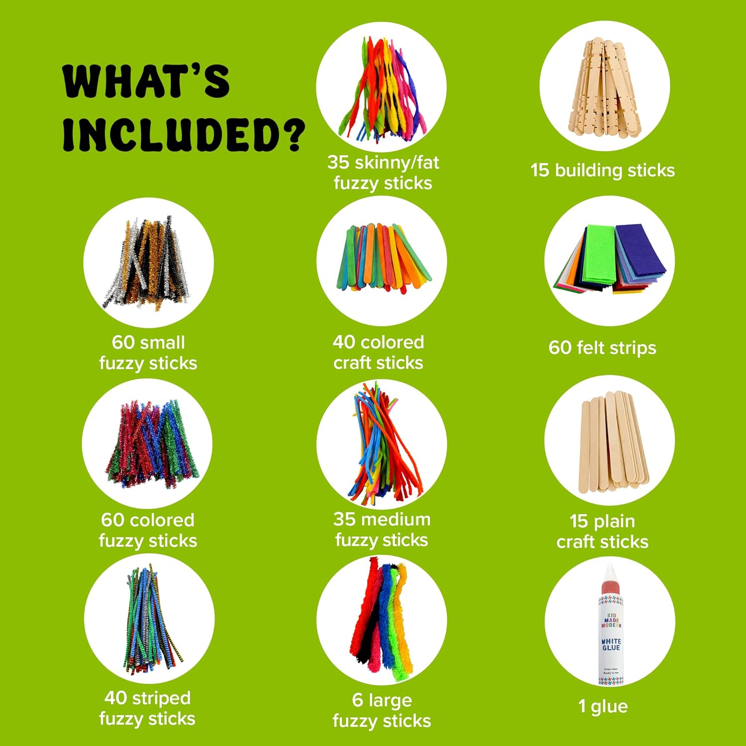 Kid Made Modern Arts and Craft Kit – A DIY 3.8 Pounds of Hobby Craft Supplies & Materials Box for Creative Art Projects for Kids Age 4 5 6 7 8 9 10 11 & 12 Year Old Girls & Boys Creative Essentials Kit