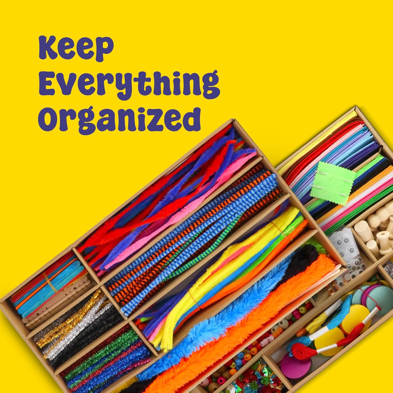 Kid Made Modern Arts and Craft Kit – A DIY 3.8 Pounds of Hobby Craft Supplies & Materials Box for Creative Art Projects for Kids Age 4 5 6 7 8 9 10 11 & 12 Year Old Girls & Boys Creative Essentials Kit