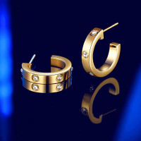 Love Earrings for Women Hoop Earrings Stainless Steel Earrings with Cubic Zirconia Stones Earrings Birthday Jewelry Christmas Gifts for Women Her Gold-plated