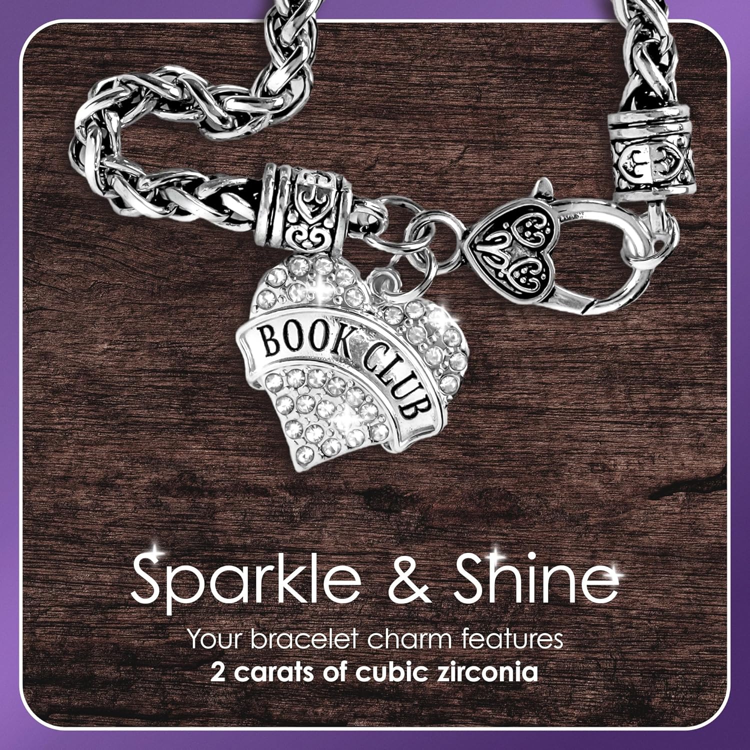 Inspired Silver - Silver Square Charm Bracelet with Cubic Zirconia Jewelry Deplorable Trump Supporter