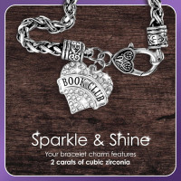 Inspired Silver - Silver Square Charm Bracelet with Cubic Zirconia Jewelry Deplorable Trump Supporter