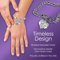 Inspired Silver - Silver Square Charm Bracelet with Cubic Zirconia Jewelry Deplorable Trump Supporter