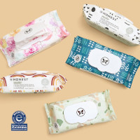 The Honest Company Clean Conscious Multi-Use Wipes | Hypoallergenic + Unscented for Sensitive Skin | Over 99% Water, Compostable, Plant Based, Baby Wipes | Pattern Play, 10 Count (Pack of 6)