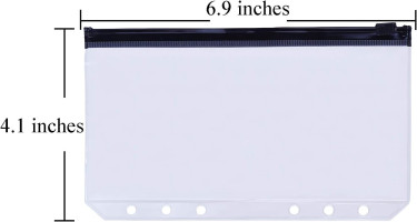 Antner 12PCS A6 Binder Pockets 6-Hole Budget Cash Envelopes Multicolor Zipper Money Organizer for Cash Stuffing, Waterproof PVC A6 Planner Inserts Binder Pouches Loose Leaf Document Storage Bags