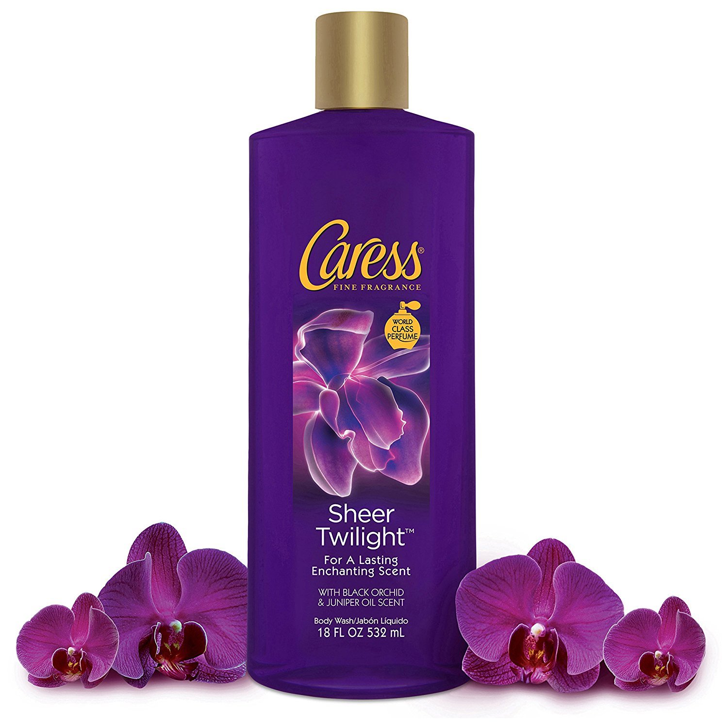 CARESS BODY WASH Black Orchid & Patchouli Oil 18.6 Oz, 18 Oz (PPAX1258390) Orange Blossom & Manuka Honey 18 Fl Oz (Pack of 1)