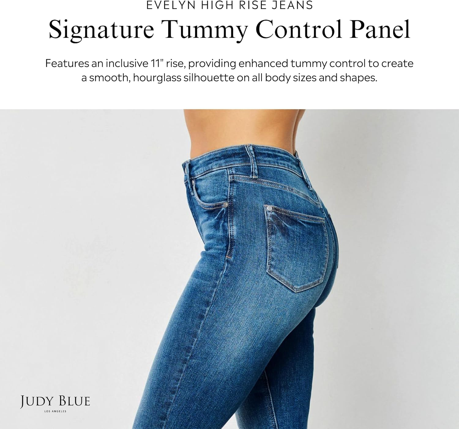 Judy Blue High Waist Tummy Control Classic Skinny Jeans 88799 15 Medium Blue