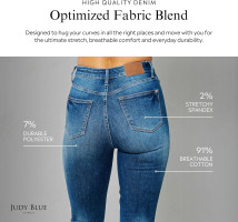 Judy Blue High Waist Tummy Control Classic Skinny Jeans 88799 15 Medium Blue