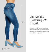 Judy Blue High Waist Tummy Control Classic Skinny Jeans 88799 15 Medium Blue