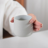 TEANAGOO Japanese Tea Cups, Chinese Tea Cup, 7.2Oz / 205 Ml, Ceramic Tea Cups for Adults, Ceramic Cups no Handles, Japanese Cups, Matcha Cup, Lt.Grey, 4 Pcs/Box, H5 4 Cups, 205 ml each Lt.Grey