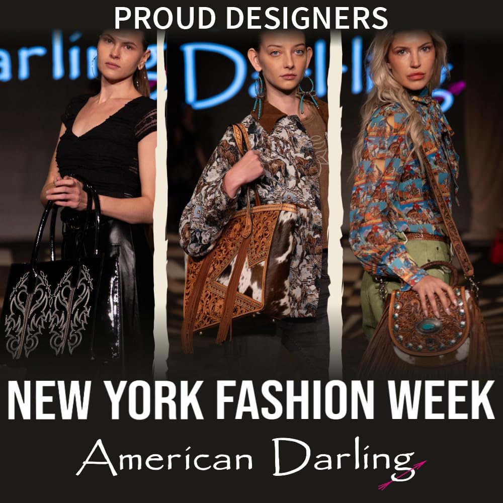 American Darling Suede Bag Genuine Leather Clutch Black