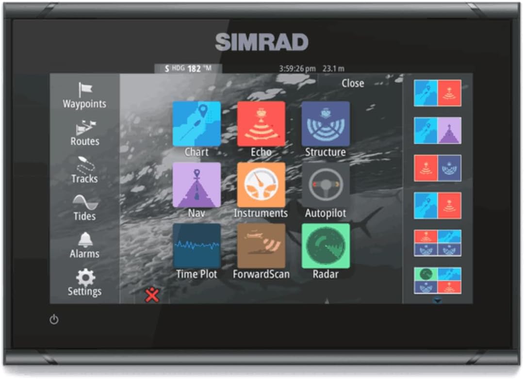 Simrad GO Chartplotter and Fish Finder, with Transducer and Radar Options, Preloaded C-MAP Discover Chart Card 9