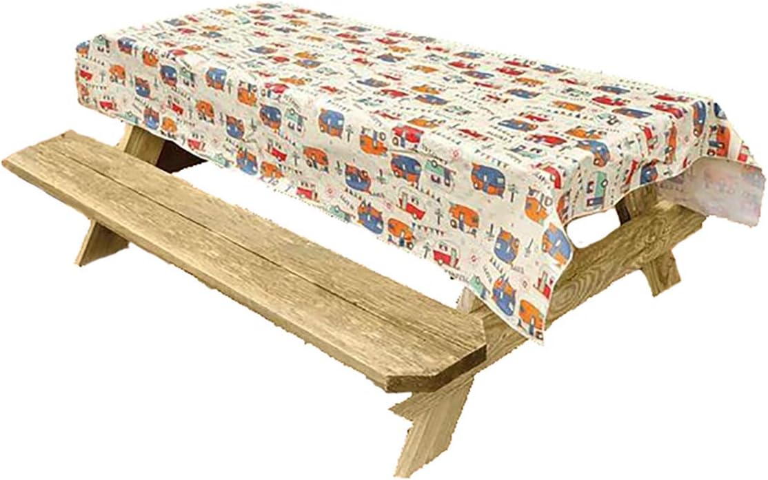 Bowery Direcsource Ltd Rectangular Polyvinyl Chloride (PVC) Camping Tablecloth, Camping Trails