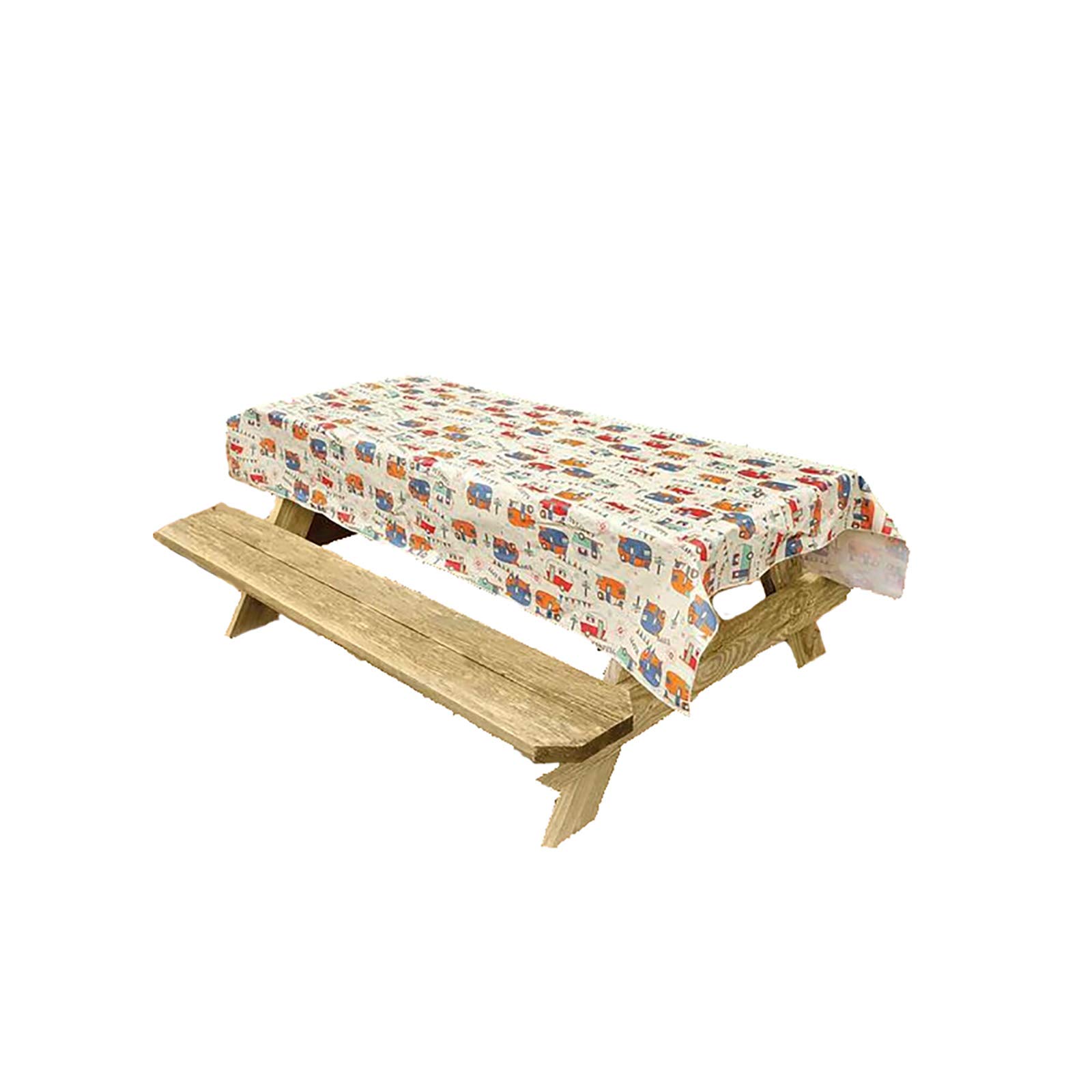 Bowery Direcsource Ltd Rectangular Polyvinyl Chloride (PVC) Camping Tablecloth, Camping Trails