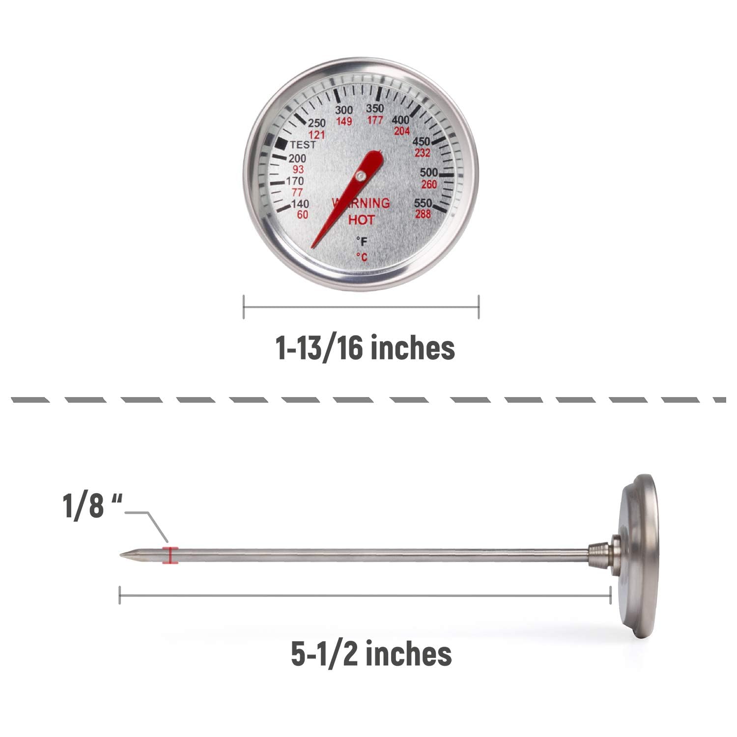 X Home Upgraded 9815 62538 Grill Thermometer Replacement for Weber Genesis Silver B/C, Gold B/C, Genesis 1000-5500 Series, 1-13/16 Inch Diameter 9815/62538