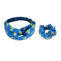 Cute Baby Yoda Headbands Hair Scrunchies for Women Non Slip Stretchy Breathable Hair Bands Criss Cross Head Wrap Elastic Hair Tie Ropes Hair Accessories
