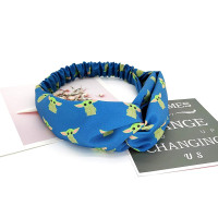 Cute Baby Yoda Headbands Hair Scrunchies for Women Non Slip Stretchy Breathable Hair Bands Criss Cross Head Wrap Elastic Hair Tie Ropes Hair Accessories