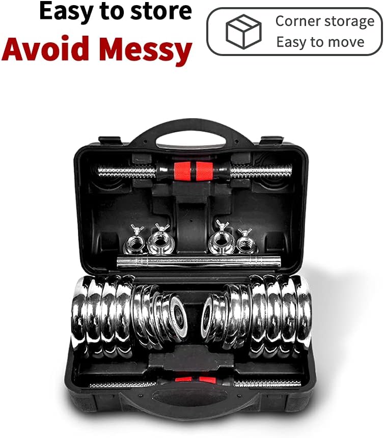 Adjustable Dumbbells Set 44 LB / 66 LB / 110 LB Home Weight Lifting Professional Dumbbells for Body Workout Home Gym Fitness with Carry Case 66.0 Pounds