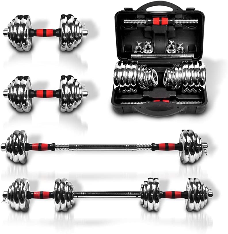 Adjustable Dumbbells Set 44 LB / 66 LB / 110 LB Home Weight Lifting Professional Dumbbells for Body Workout Home Gym Fitness with Carry Case 66.0 Pounds