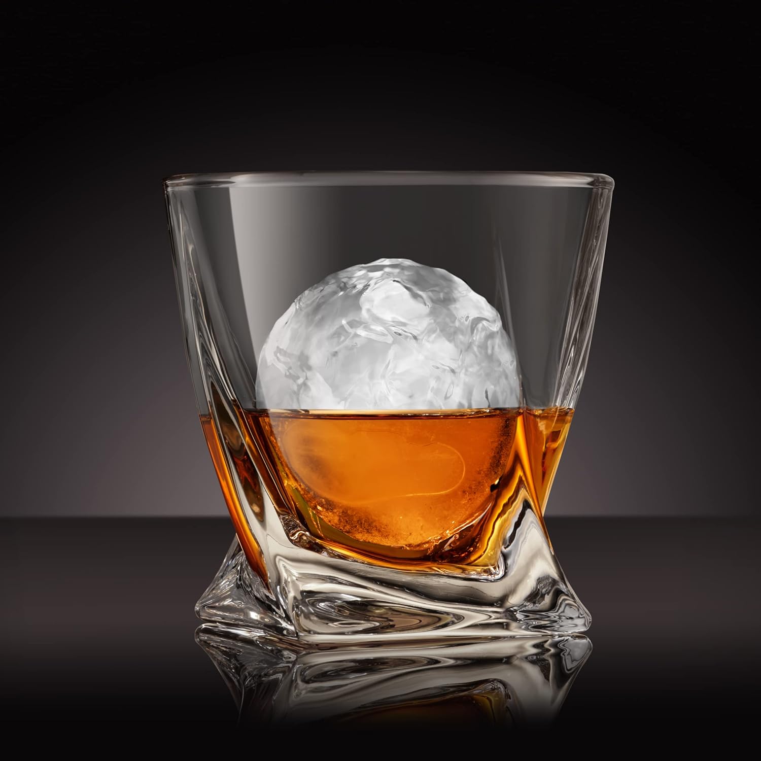 Venero Crystal Whiskey Glasses, Set of 4 Bourbon Glasses in Luxury Satin-Lined Gift Box - 10 oz Scotch Glass Tumblers - Rocks Glasses for Drinking Bourbon, Scotch Whisky, Cocktails, Cognac