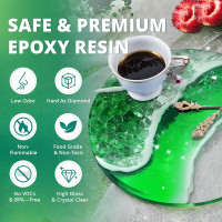 Resin Epoxy, KHKD RESIN 1 Gallon Epoxy Resin Kit- 2 Part Crystal Clear Resina Epoxica - High Gloss Odorless, UV & Impact Resistance Food Grade Epoxy Perfect for DIY Crafts, Jewelry, Art Coating B-1 Gallon