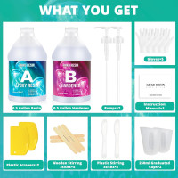 Resin Epoxy, KHKD RESIN 1 Gallon Epoxy Resin Kit- 2 Part Crystal Clear Resina Epoxica - High Gloss Odorless, UV & Impact Resistance Food Grade Epoxy Perfect for DIY Crafts, Jewelry, Art Coating B-1 Gallon