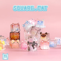 Square Cat Series Blind Box (3 Figures per Box) Random Design Action Figure Cute Animal Blind Bag Collectible Toy - Styles Vary Mini Cats Figures Mystery Bag for Cat Lovers Birthday Gifts & Desk Decor 3 Figures(Big)
