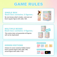 Square Cat Series Blind Box (3 Figures per Box) Random Design Action Figure Cute Animal Blind Bag Collectible Toy - Styles Vary Mini Cats Figures Mystery Bag for Cat Lovers Birthday Gifts & Desk Decor 3 Figures(Big)