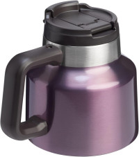 Stanley Tough-To-Tip Admiral's Mug 20 oz | Twist-on Flip Open Lid | Wide Body with Non-Skid Rubber Base | Insulated Stainless Steel Coffee Cup | BPA-Free Wisteria Shine
