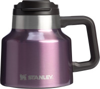 Stanley Tough-To-Tip Admiral's Mug 20 oz | Twist-on Flip Open Lid | Wide Body with Non-Skid Rubber Base | Insulated Stainless Steel Coffee Cup | BPA-Free Wisteria Shine