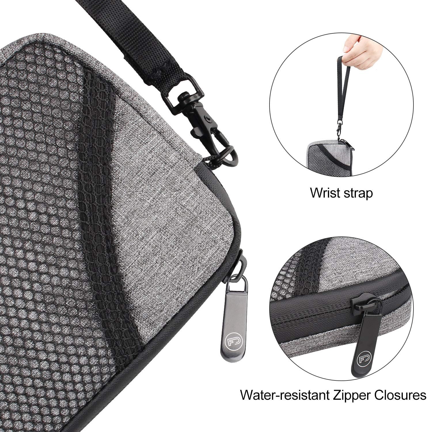 FIREDOG Odor Proof Bags, Smell Proof Pouch Carbon Lined Travel Stash Storage Smellproof Bags (Grey, 6.5