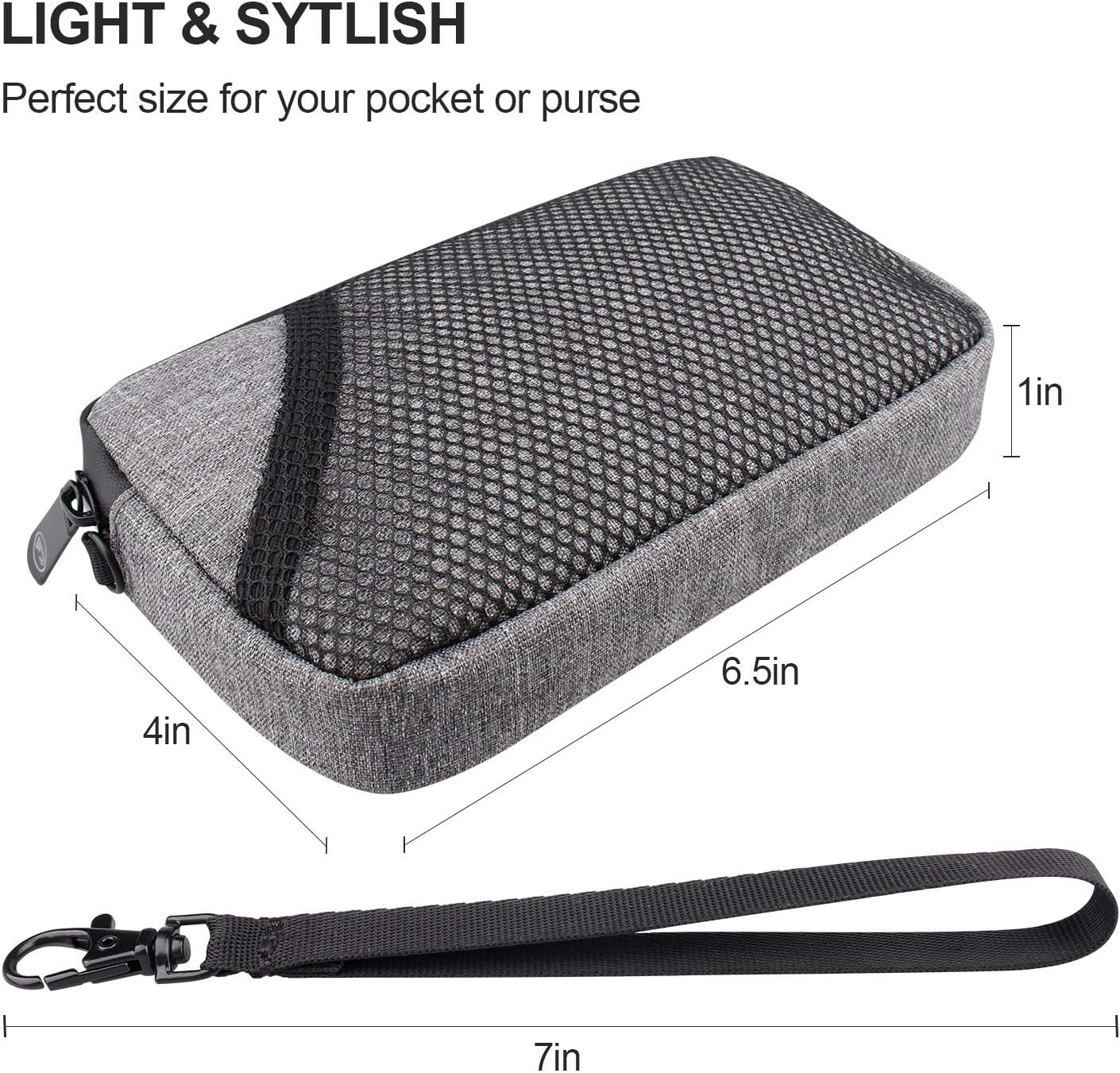 FIREDOG Odor Proof Bags, Smell Proof Pouch Carbon Lined Travel Stash Storage Smellproof Bags (Grey, 6.5