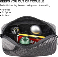 FIREDOG Odor Proof Bags, Smell Proof Pouch Carbon Lined Travel Stash Storage Smellproof Bags (Grey, 6.5