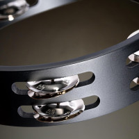 Meinl Percussion Compact Wood Tambourine with Plated Steel Jingles, Double Row — NOT Made in China — for All Musicians, 2-Year Warranty (CTA2S-BK) Black Plated steel