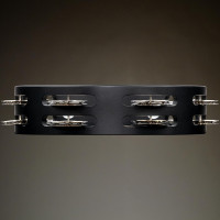 Meinl Percussion Compact Wood Tambourine with Plated Steel Jingles, Double Row — NOT Made in China — for All Musicians, 2-Year Warranty (CTA2S-BK) Black Plated steel