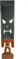Hand Carved Beautiful 3 Ft Warrior Tiki Totem Pole Mask Statue