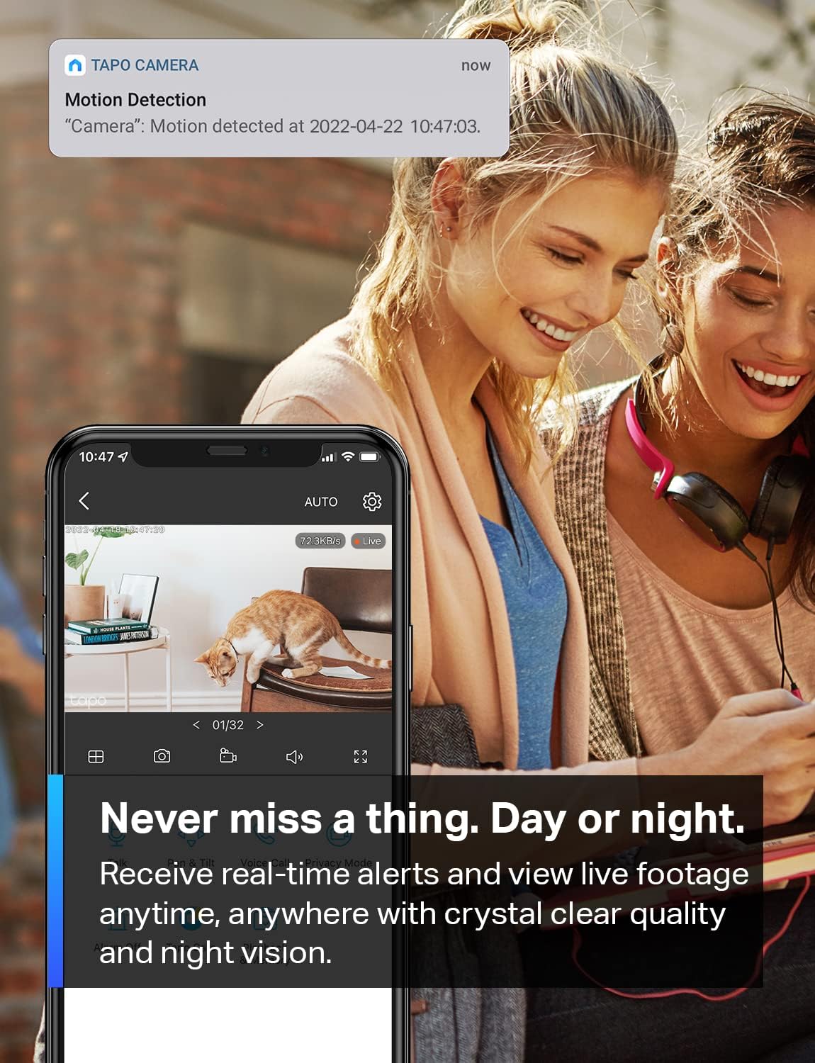 TP-Link Tapo 1080P Indoor Security Camera for Baby Monitor, Dog Camera w/Motion Detection, 2-Way Audio Siren, Night Vision, Cloud & SD Card Storage, Works w/Alexa & Google Home (Tapo C100) Indoor White 1-Pack