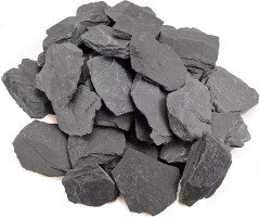Voulosimi Natural Slate Rocks PH Neutral Stone Perfect Rocks for Aquariums, Landscaping Model,Tank Decoration,Amphibian Enclosures (10 LB, 3-5 inch) 3-5 inch 10 LB