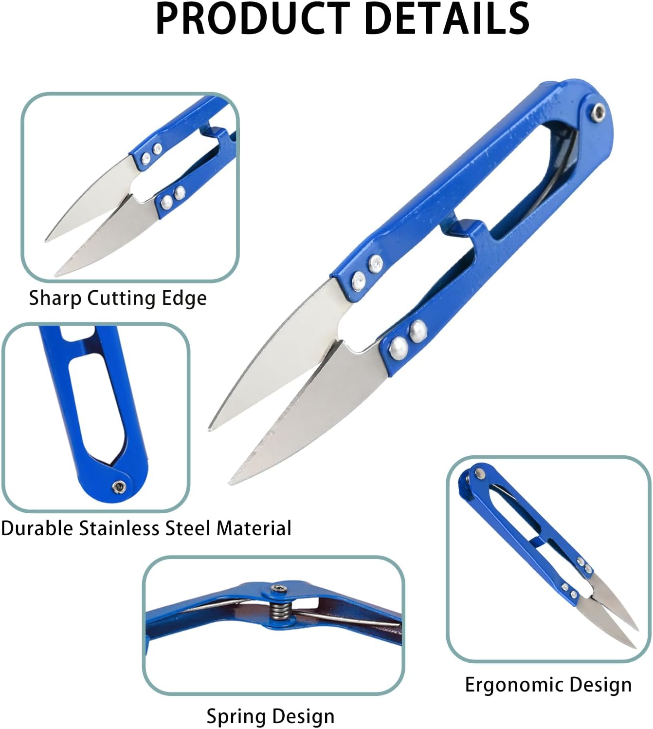 UCEC 12 Packs Thread Snips for Sewing Scissors Small Crochet Scissors Thread Cutter Yarn Cutter, 4.2