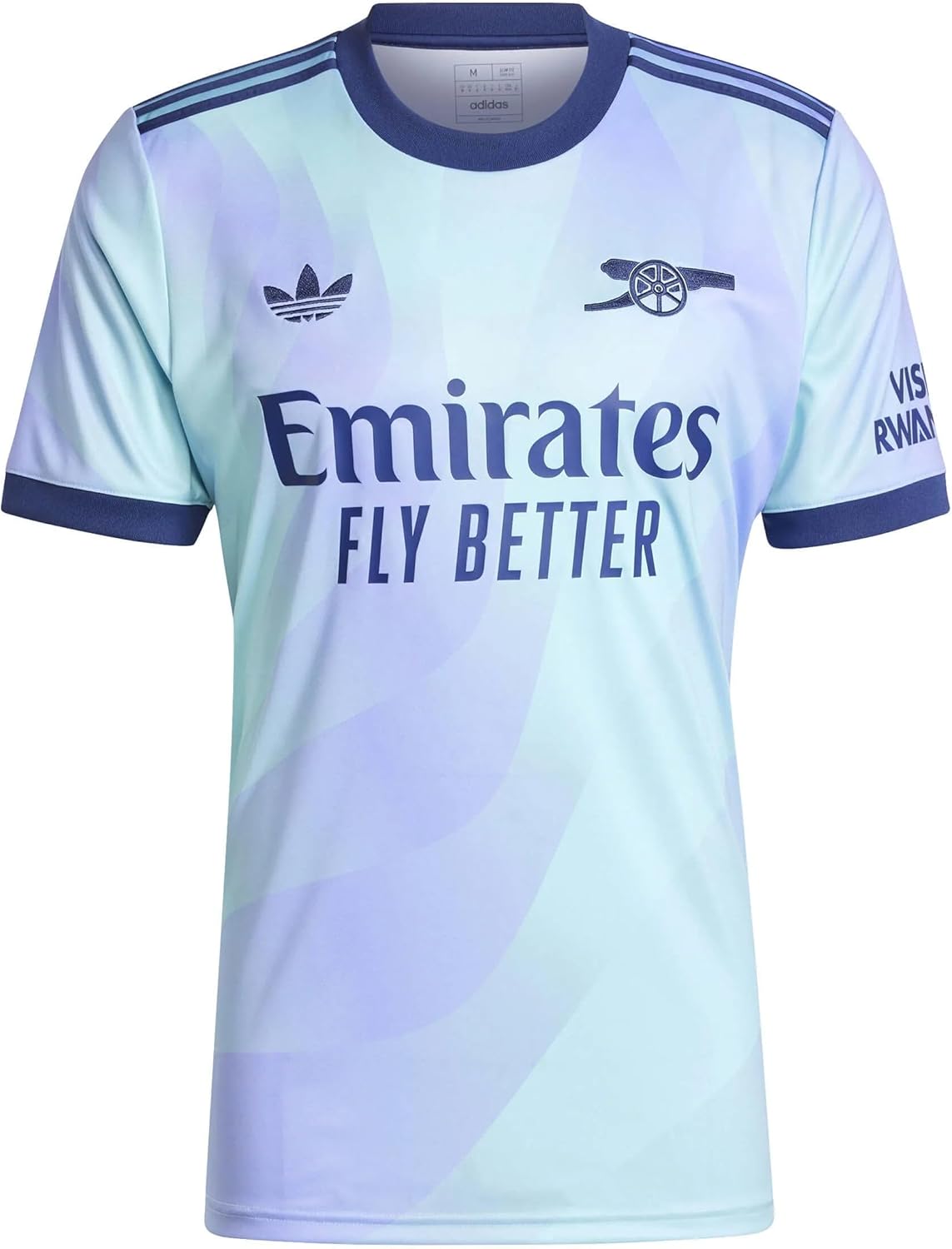 adidas Men's Soccer Arsenal 24/25 Third Jersey - Bold Design with Recycled Materials for Energetic Support Medium Aqua