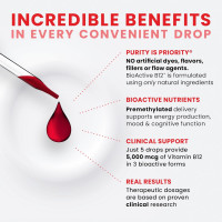 Pure TheraPro BioActive Vegan Methylated Vitamin B12 Sublingual Liquid Methylcobalamin, Hydroxocobalamin & Adenosylcobalamin 1,000 mcg per Drop (5 Drops = 5,000mcg / 2 Month Supply) 10 ml 0.34 Fl Oz (Pack of 1)