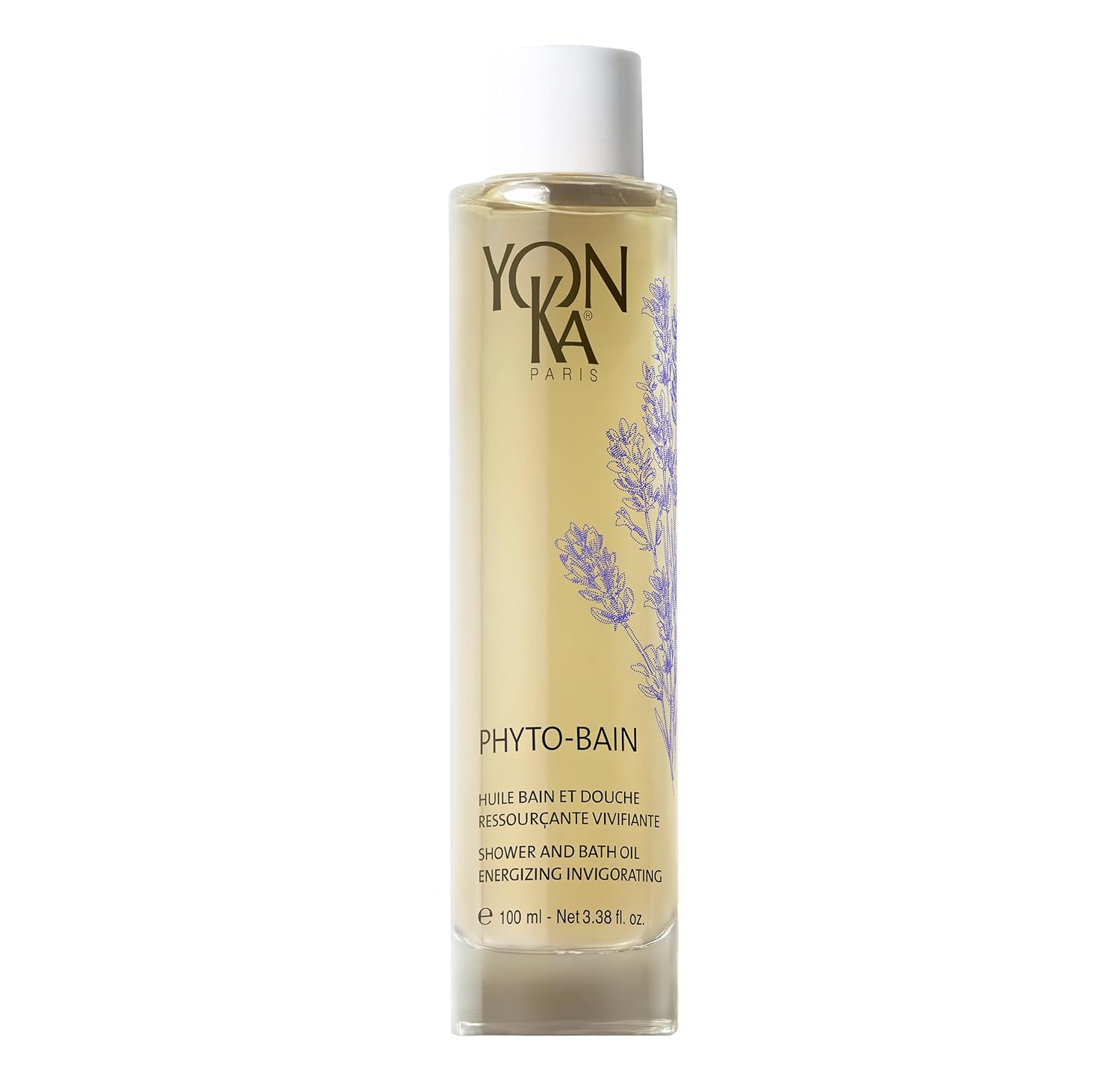 Yon-Ka French Lavender Bath Oil, Phyto Bain Relaxing and Toning Aromatherapy Oil for Dry Skin, Boosts Microcirculation for Wellness, Luxurious Provence Lavender and Rosemary, 100ml