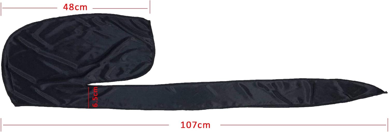 Premium Silky 360 Wave Builder Durag for Men- Extra Long Ties - Unisex - Wide Strap - Durags for Men Waves- Fashion - Black