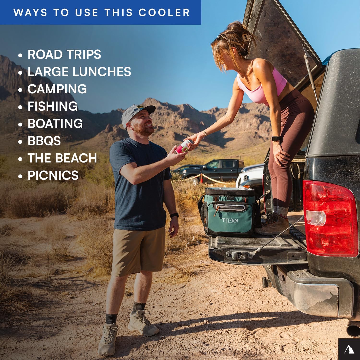 Titan by Arctic Zone Deep Freeze Cooler - Zipperless Hardbody Cooler - Deep Freeze Insulation, HardBody Liner, and SmartShelf 16 Can Sharkskin Gray