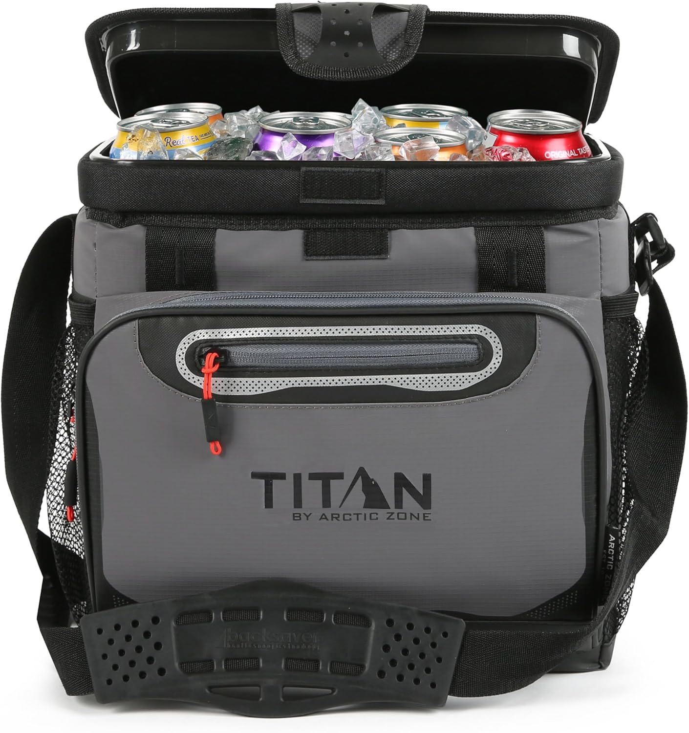 Titan by Arctic Zone Deep Freeze Cooler - Zipperless Hardbody Cooler - Deep Freeze Insulation, HardBody Liner, and SmartShelf 16 Can Sharkskin Gray