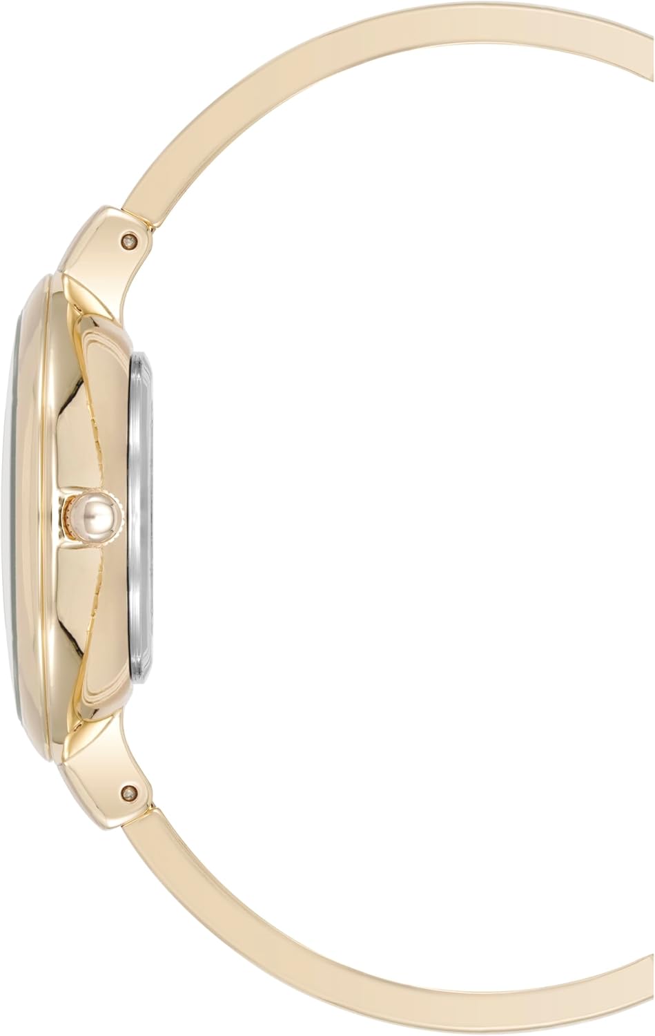 Anne Klein Women's Bangle Watch and Bracelet Set Black/Gold Lab-Grown