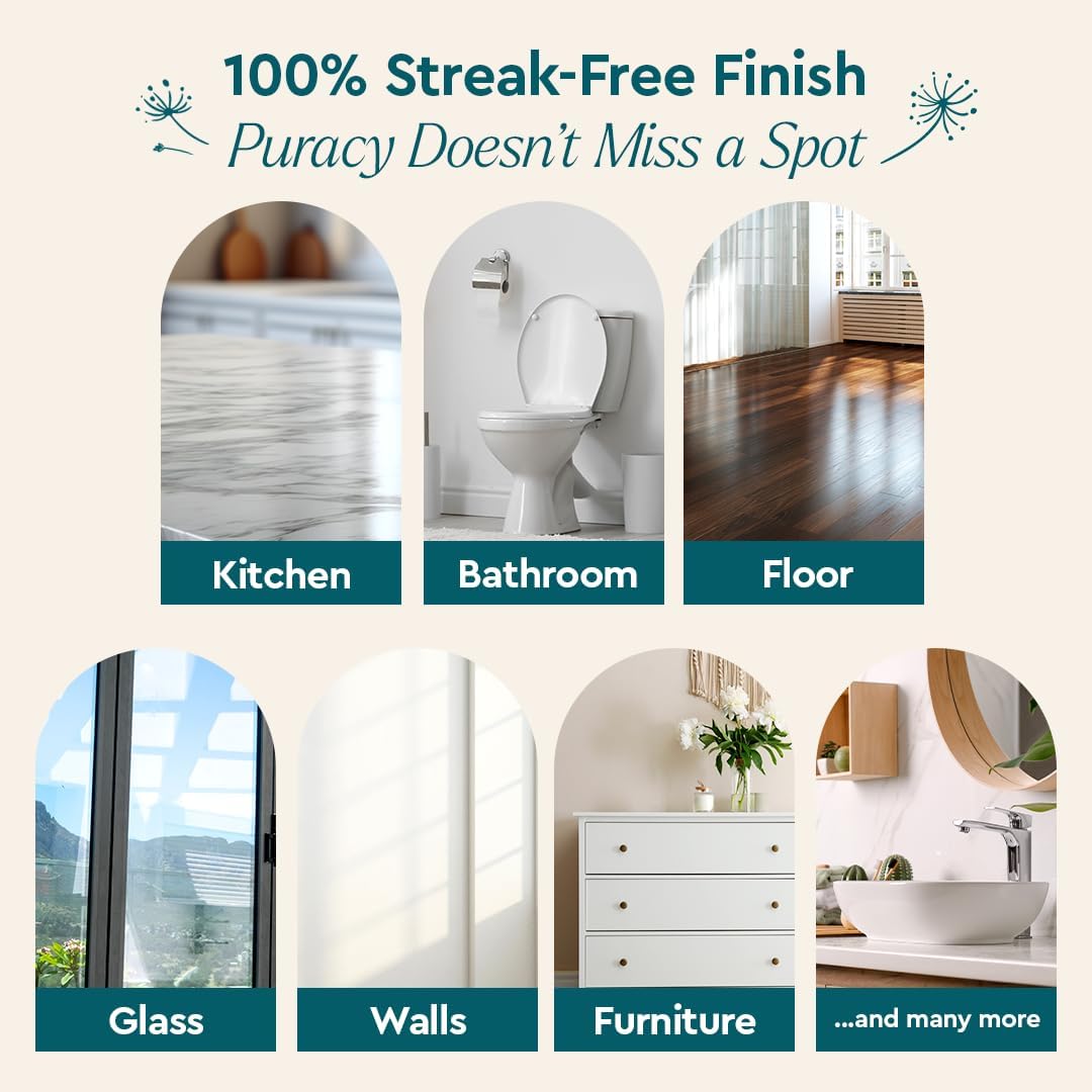 Puracy Multi-Surface Cleaner Concentrate - Plant-Powered All Purpose Cleaner - Surface Cleaner Solution As Seen on TikTok (Green Tea + Lime, 16 fl oz, 1 Pack) Green Tea & Lime 16 fl oz Concentrate