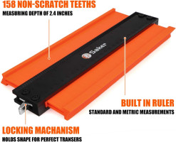 Saker Contour Gauge (10 Inch) Profile Tool with Adjustable Lock,Christmas Gifts for Men Women Dad Boyfriend Husband-Precisely Copy Irregular Shape Duplicator-Cool Gadgets for Woodworking Tool Tracing