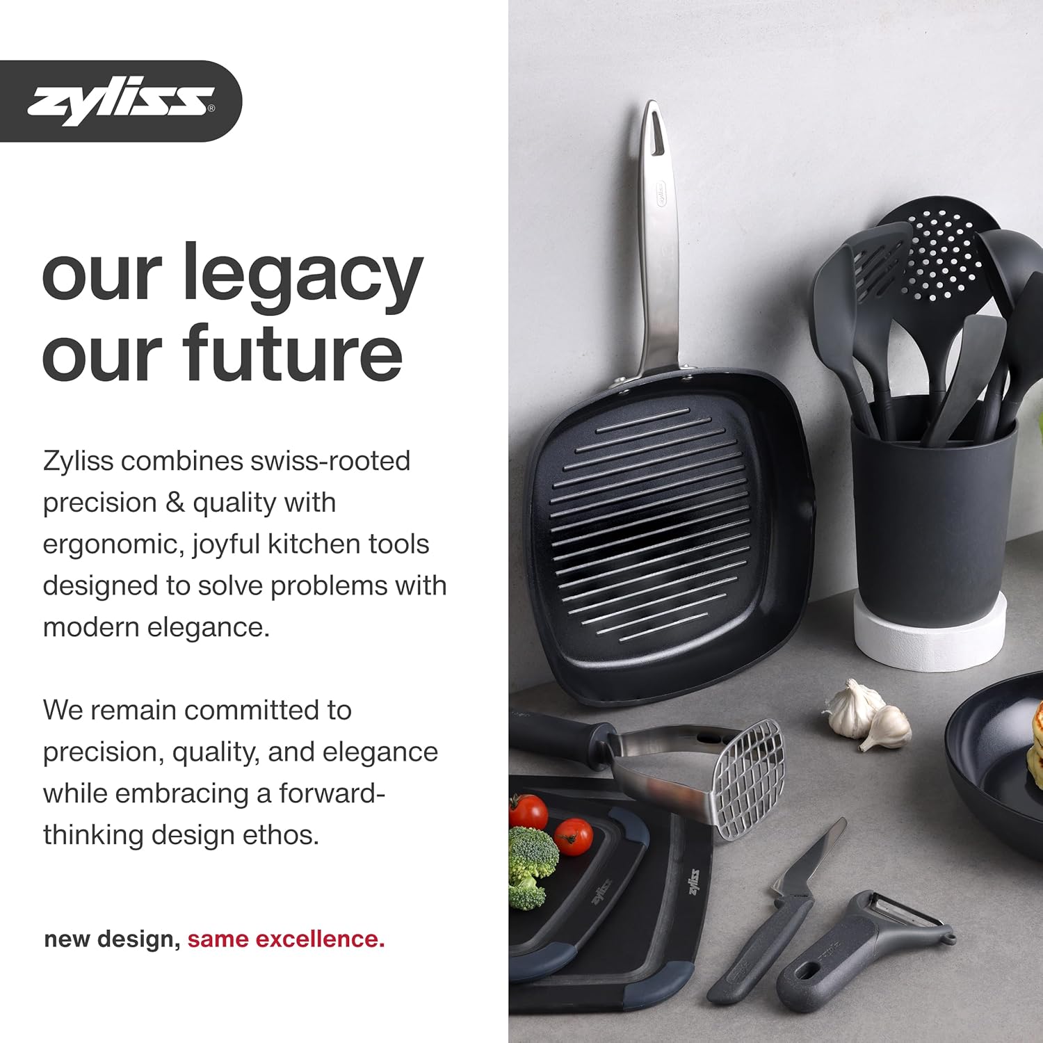 Zyliss Zick Zick Classic Food Chopper - Manual Food Chopper - Onion, Tomato & Vegetable Cutter - Stainless Steel & Dishwasher Safe Food Dicer - White, 9